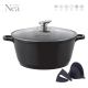 SQ Professional Nea Non-Stick Aluminium Stock Pot Black 28Cm (9377)