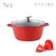 SQ Professional Nea Non-Stick Aluminium Stock Pot Red/Rossa 20Cm (9378)