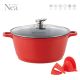 SQ Professional Nea Non-Stick Aluminium Stock Pot Red/Rossa 28Cm (9380)