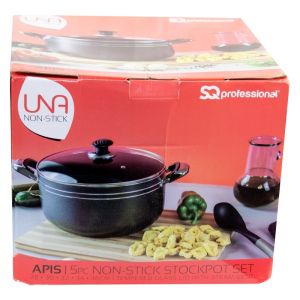 Una Non-Stick Professional Cookware Large Stockpot 5Pcs Set Size 28 - 36cm
